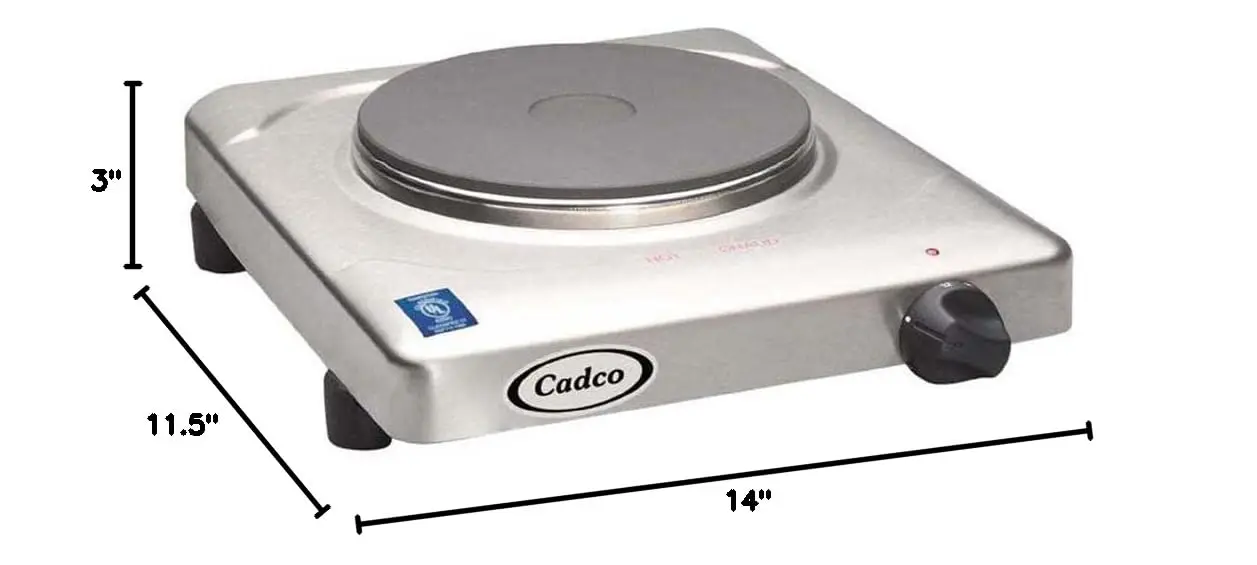 KR-S2 11-1/2" Electric Portable Countertop Hot Plate, (1) Cast Iron Burner for Restaurant Hotel Food Truck Concession Kiosk, Sta