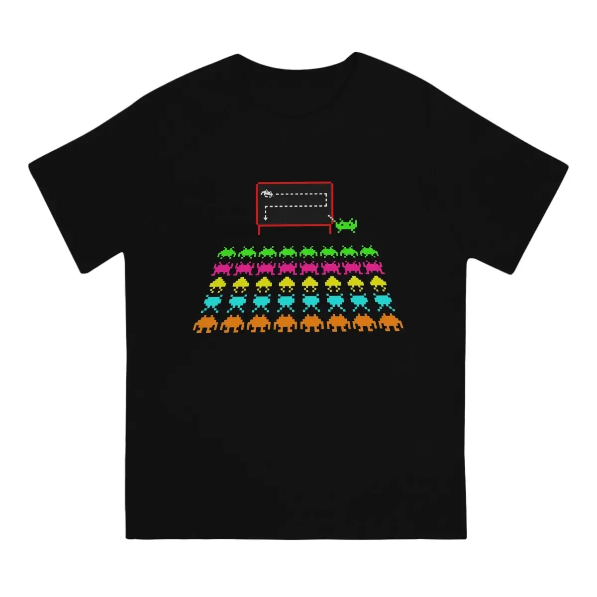 Space Invaders Shooting Video Game School Classroom Tshirt Graphic Men Tops Vintage Punk Summer Clothing Harajuku T Shirt