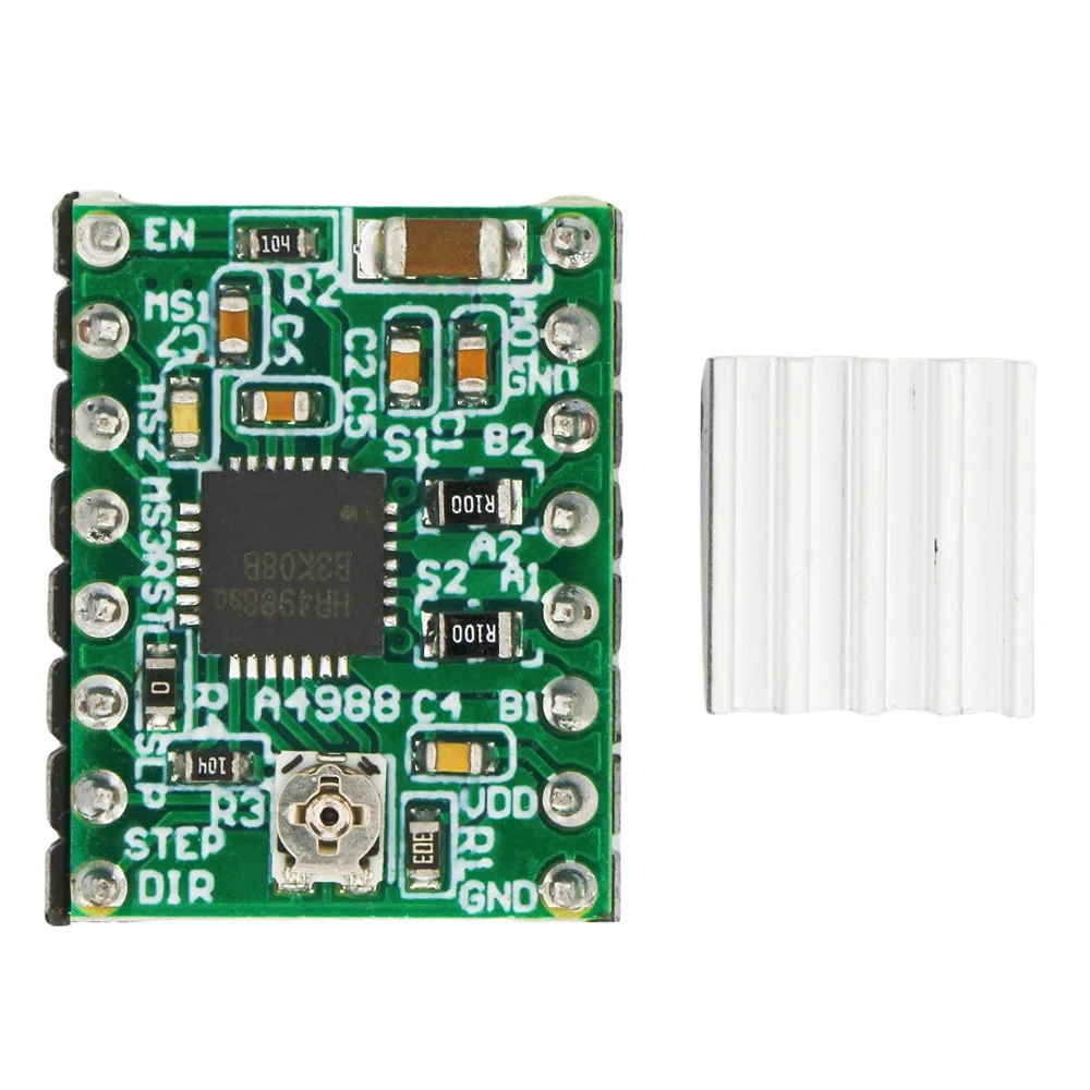 3D Printer StepStick Parts A4988 Stepper Motor Driver Module with Heat Sink Carrier Reprap RAMPS MKS GEN V1.4 Compatible Arduino