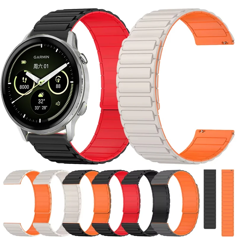Für Garmin Forerunner 265 255 970 745 965 570 Magnetische 22mm Silikon Armband Armband Für Garmin Venu 2 3 4 45mm Vivoactive 4