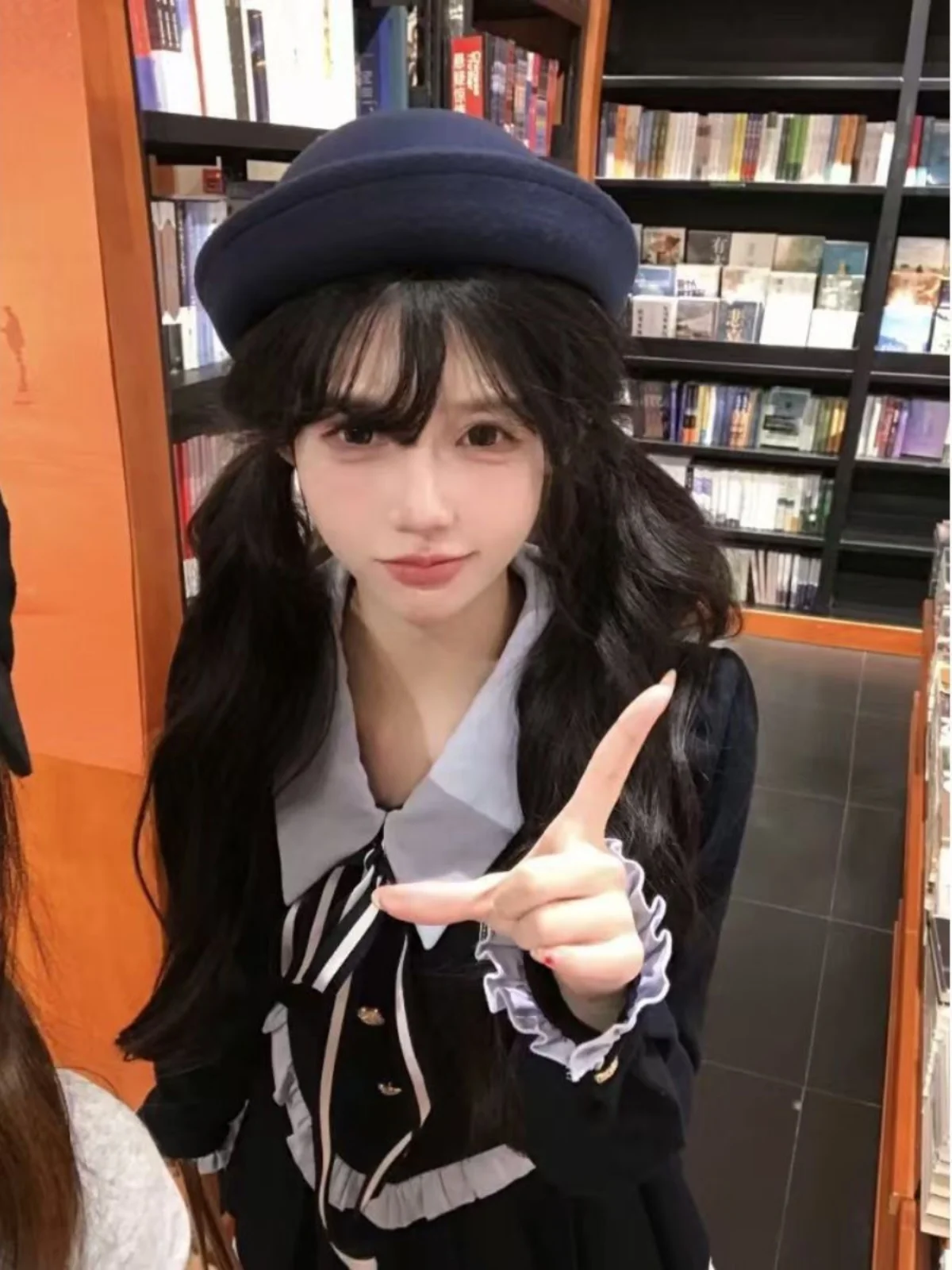 Sweet Preppy Sle Fake Two-Piece Dr Women's Spring Non-Official Patchwork ature JK orm irt Dr  Collar Lo...