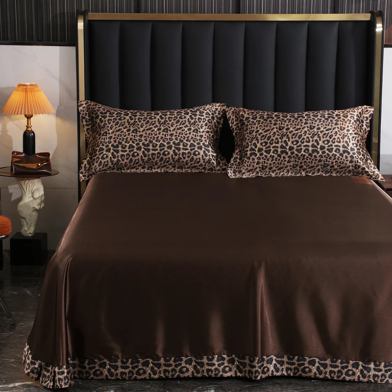 Mulberry Silk Bed Sheet Set with Fitted Sheet Flat Sheets Pillowcase Luxury Solid Color Bedding Sets Wrinkle-Free Antiallergic