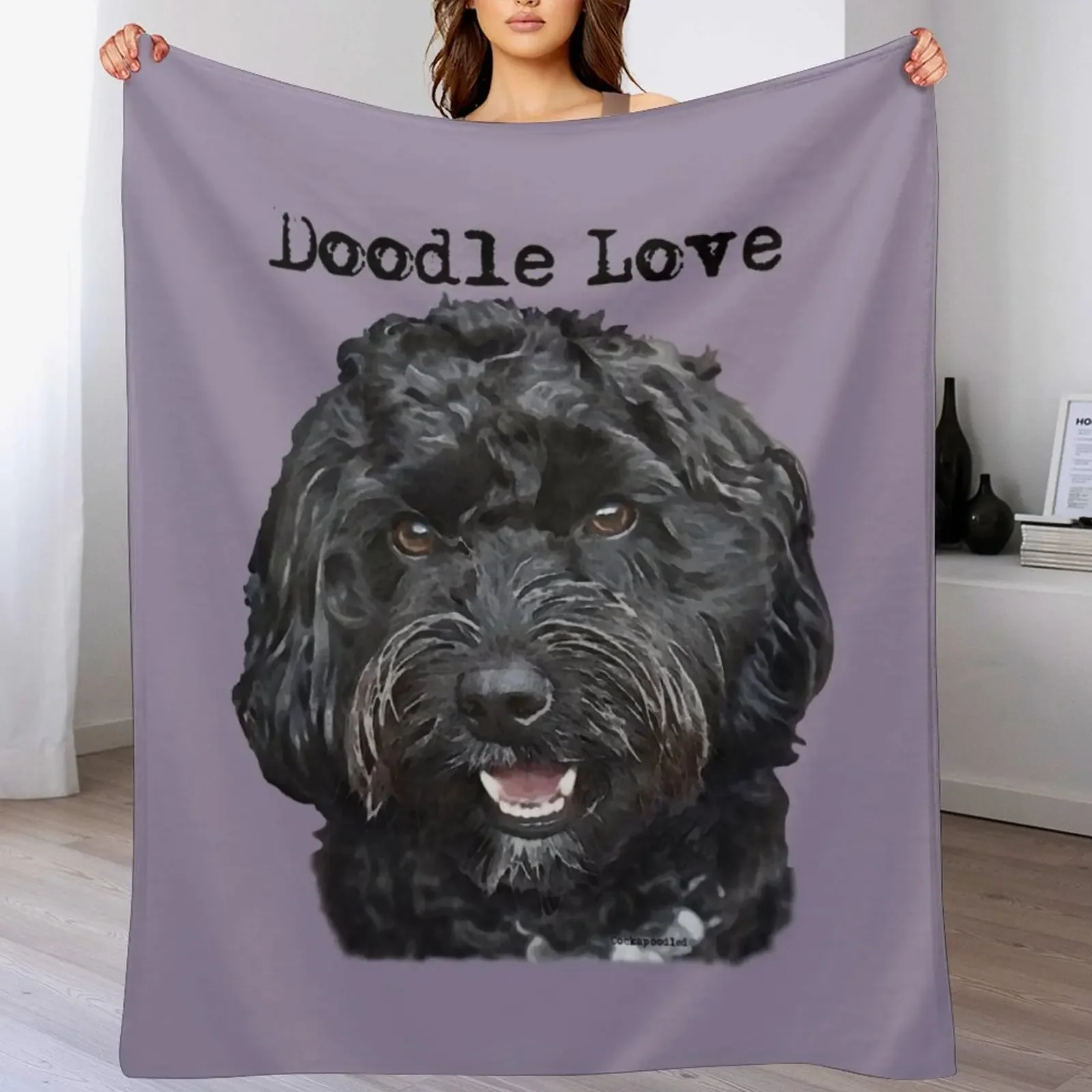 

Black Doodle Dog Throw Blanket Sleeping Bag Decorative Throw Sofa Soft Plaid Blankets