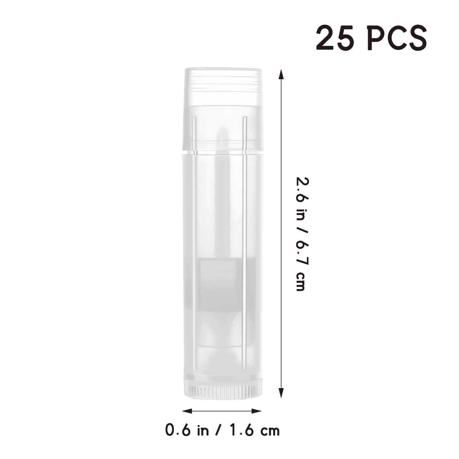 Tubos vacíos de plástico para brillo de labios, tubos de bálsamo labial rellenables, 25 piezas