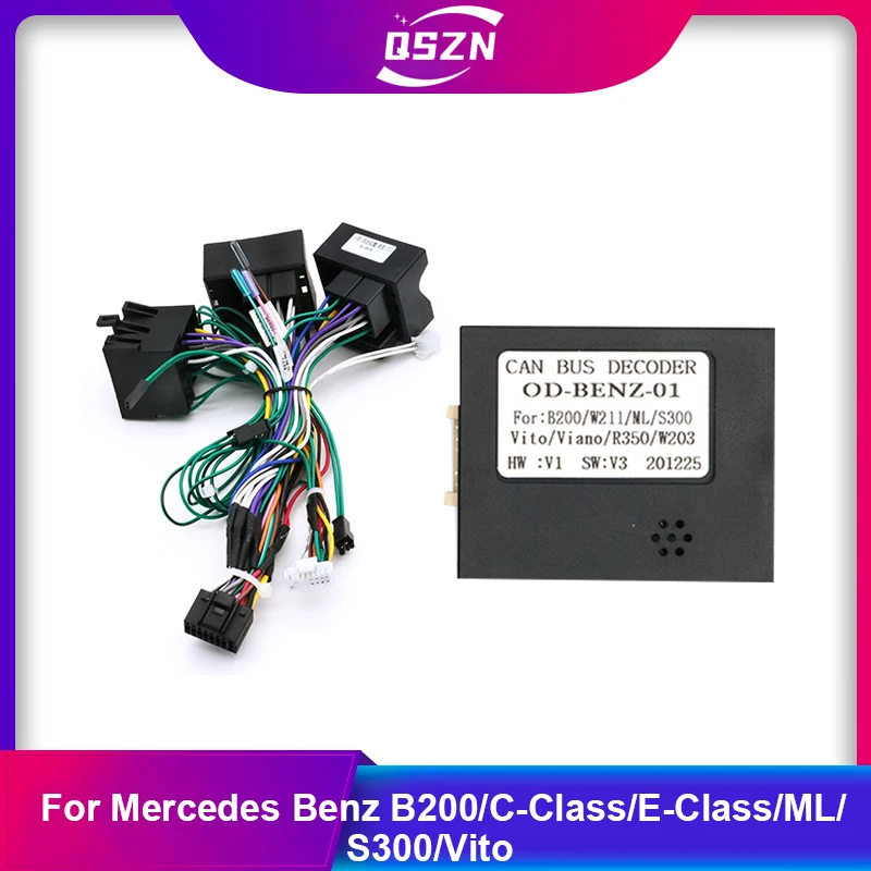 

Кабель Cabus Box для Mercedes Benz B200/C-Class/E-Class/ML/S300/Vito, 16 контактов, Android, адаптер для подключения внешних устройств, стерео аудио