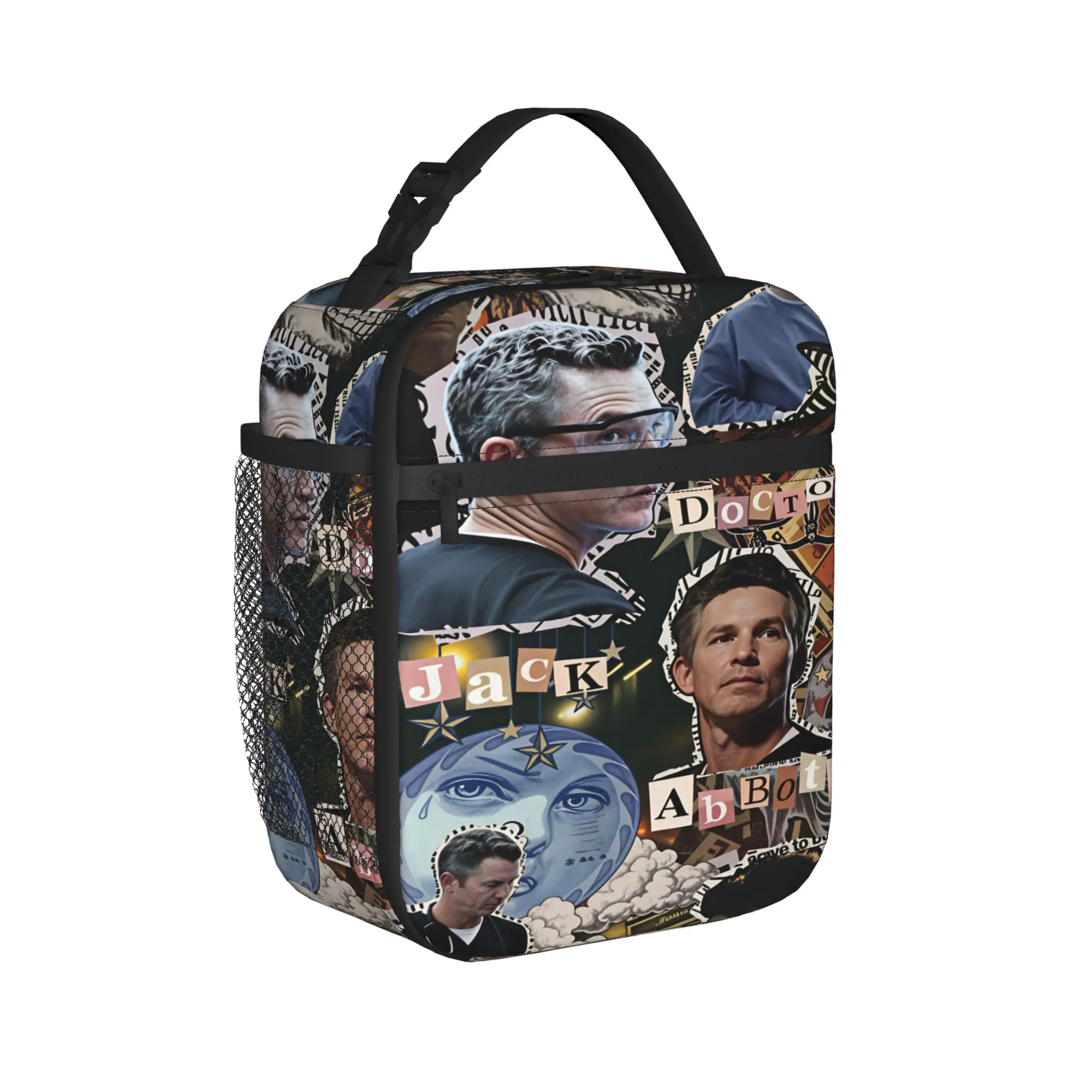 The Pitt Dr. Jack Abbott Lunch Bag For Unisex  Print Lunch Box Fashion Picnic Cooler Bag Portable Zipper Oxford Tote Food Bags
