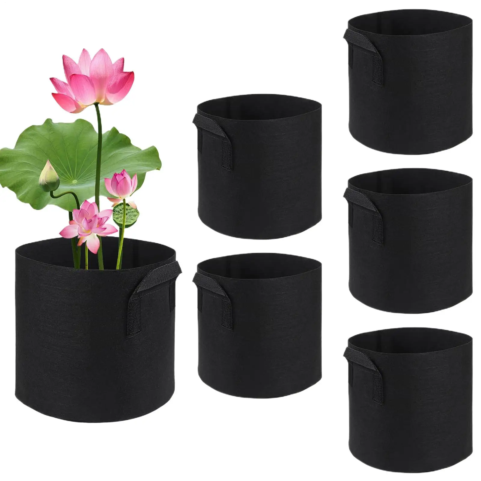 6-pack Pond Aquatic Plant Planting Bag Breathable Reusable Bag With Handle Felt Flower Pot Gardening Tool Floating Decorative