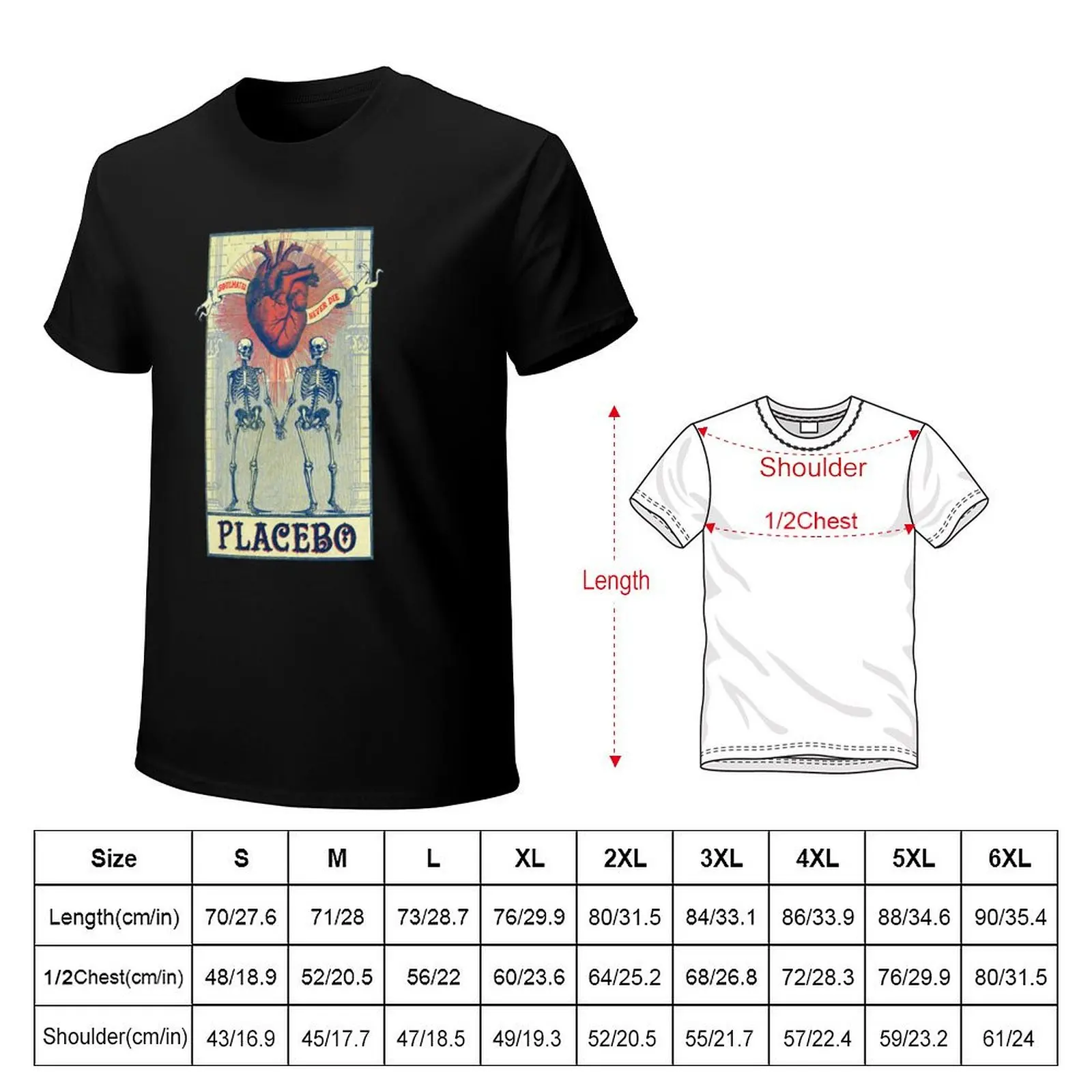 Soulmates Never Die Placebo T-Shirt Work Wear Simple Tee Shirt