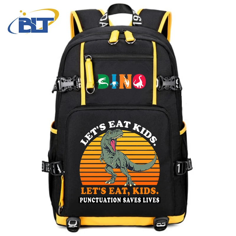 Tas punggung kapasitas besar, tas Travel kapasitas besar, tas sekolah siswa, ransel anak muda, motif dinosaurus, tas sekolah kapasitas besar, tas hadiah anak-anak