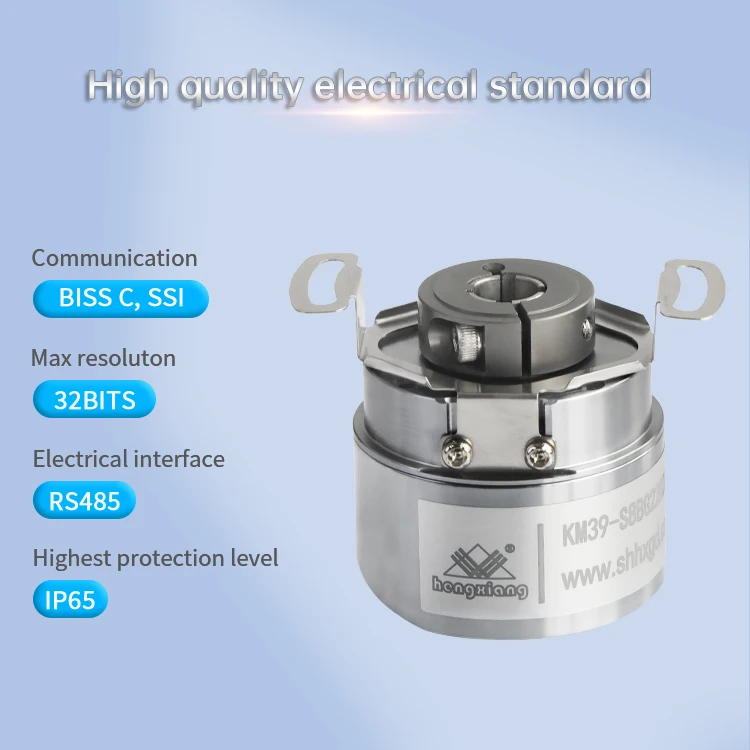 HENGXIANG KM39 Small Hollow Shaft 6mm 8mm 10mm  Absoltue Rotary Safety Encoder Single Turn Max to 32bit Multiturn up to 24bits