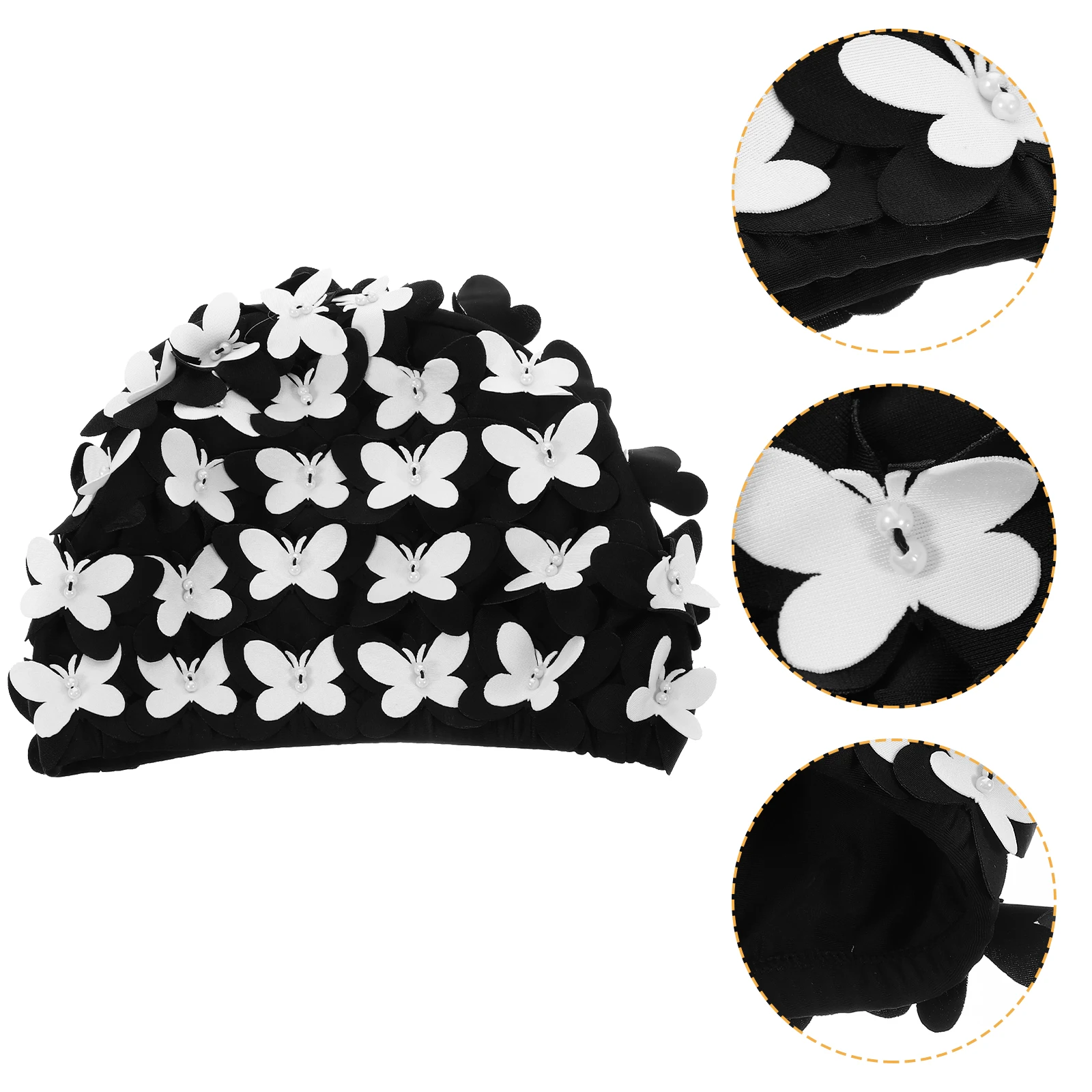

Butterfly Swimming for Women Long Hair 3D Protective Lightweight Durable Swim Cap For Long Hair Swim Hats Yellow