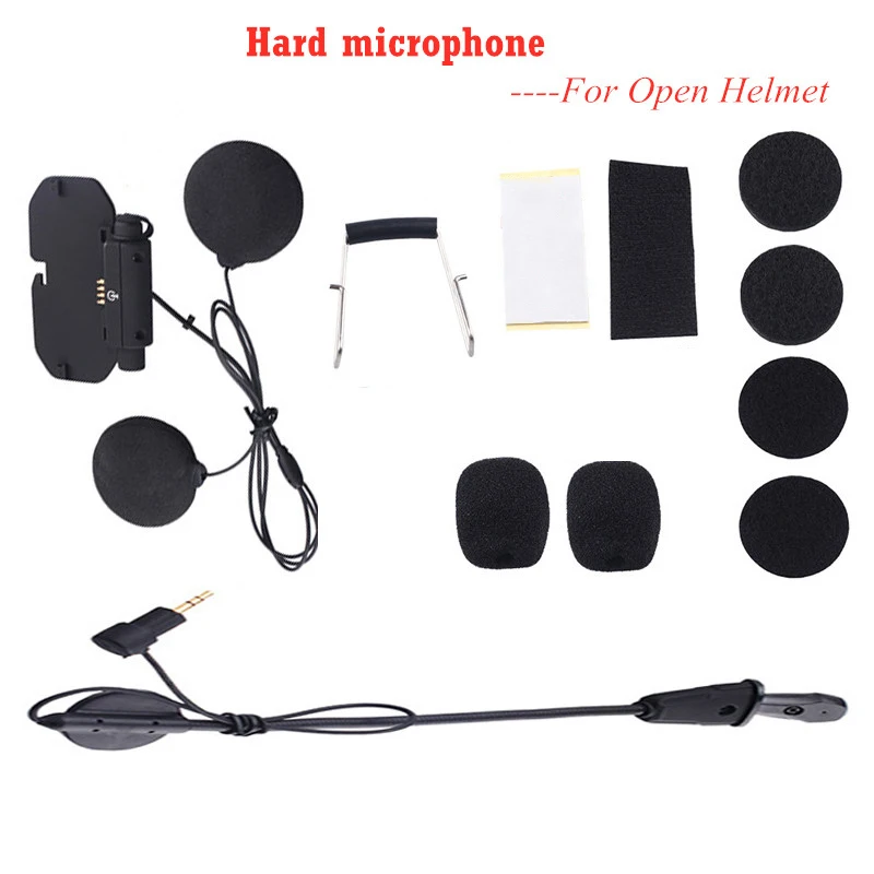 Vimoto V8 Capacetes Base de fone de ouvido Bluetooth Acessórios para kit de microfone macio/duro