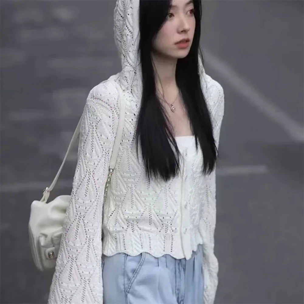 

2025 Korean Fashion V-neck Loose Thin Knitted Oversized Cardigan Autumn Winter Women Clothing New Elegant Solid Soft Sweater Top