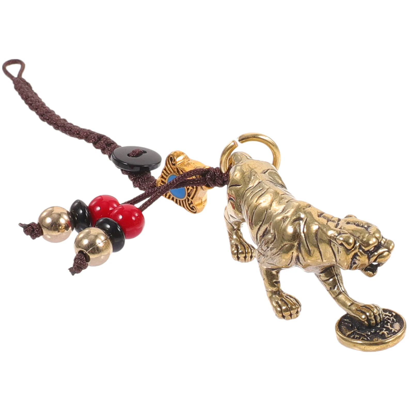 

Mini Tiger Pendant Travel Bunny Keychain Brass Lucky Coin Gourd Ring Cartoon Gift