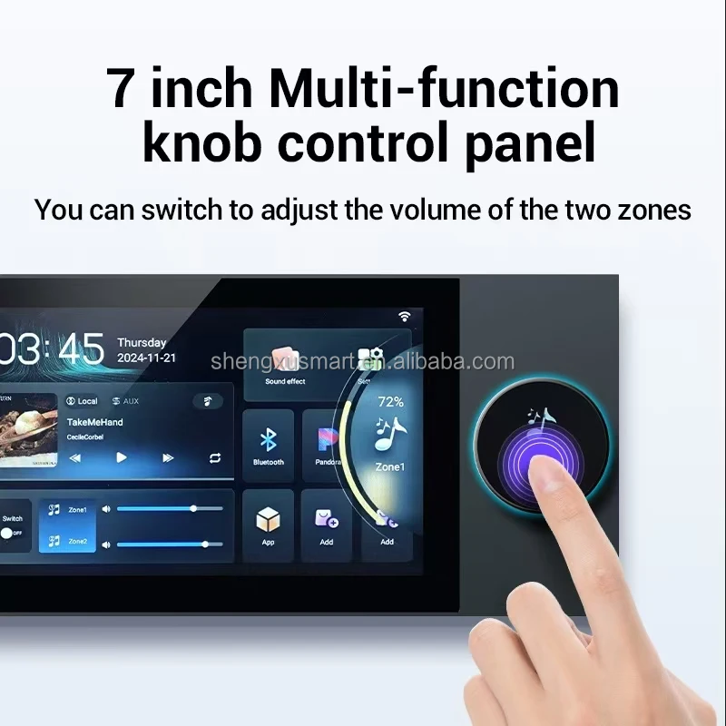7-Inch Screen Android Home Theater System Multi-Function Music Host 8-Channel   o Distribution Dual Zone Wall-Mounted Central