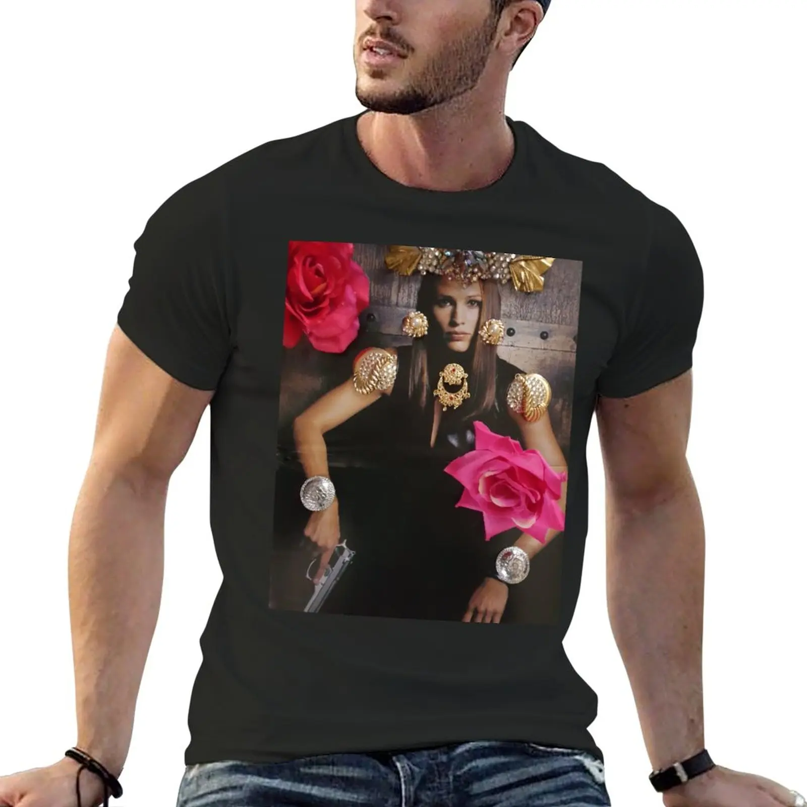 Jennifer Garner Alias Flower forever T-Shirt Tee shirt Blouse custom t shirts design your own funny t shirt Men's t-shirts