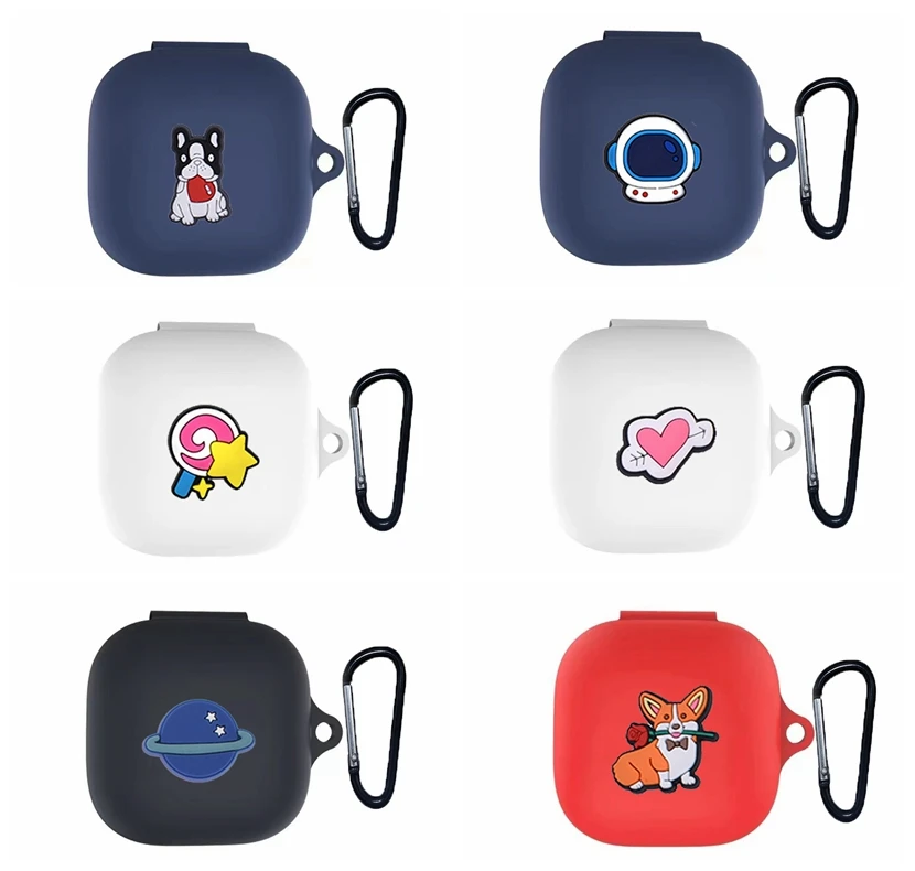 حافظة كرتونية لهاتف 1MORE AERO حافظة على شكل حيوانات للكلاب/القط/الزهرة غطاء سماعة أذن من السيليكون صندوق سماعة الرأس