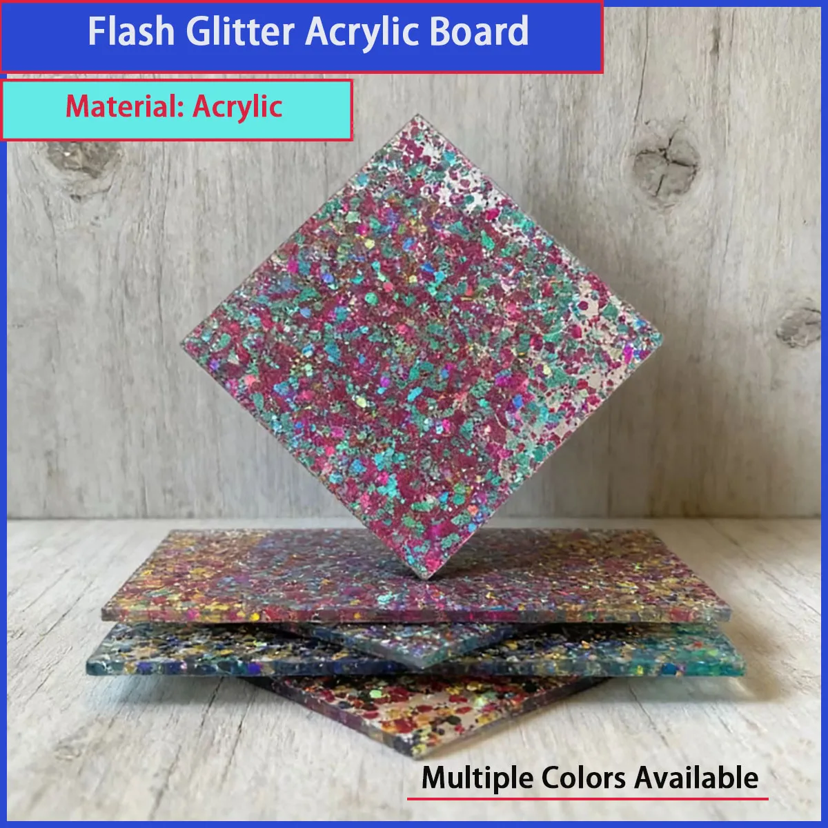 3.0mm Glittering Sequins Acrylic Sheet PMMA Plexiglass 10 Colors For Decorations Crafts