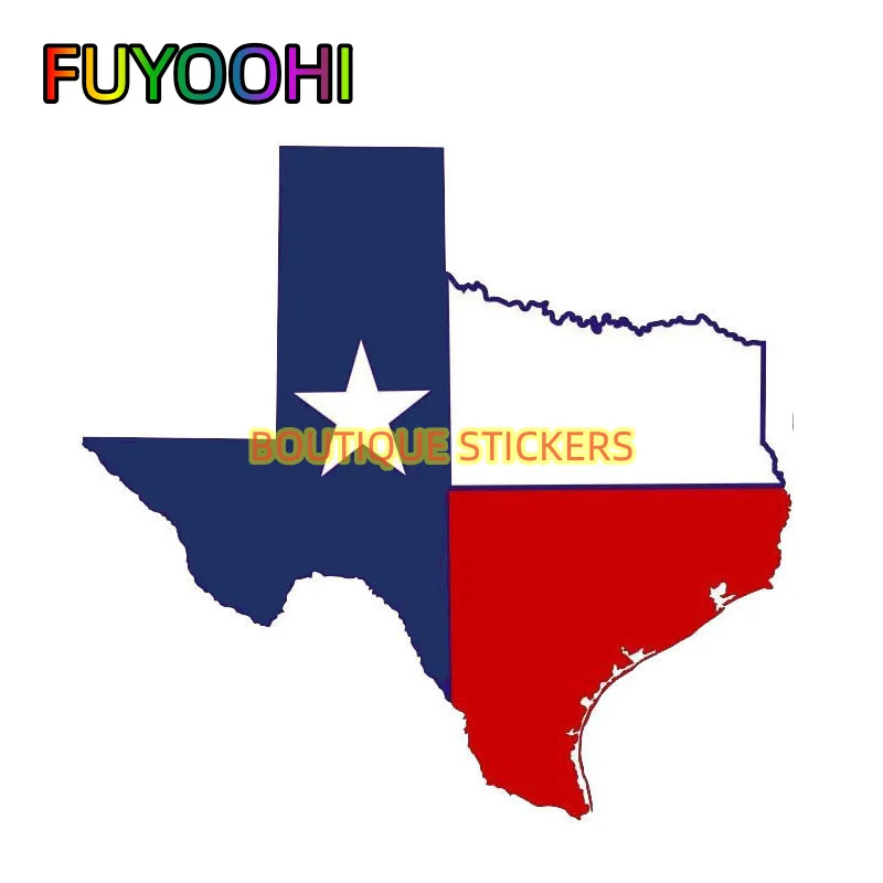 FUYOOHI Beautiful Stickers Interesting Texas Flag Map Car Sticker Accessories Vinyl PVC Motorcycle Laptop Decal