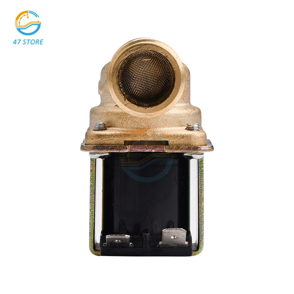 220V DC 12V 24V G1/2 Brass Electric Solenoid Valve Normally Closed Water Inlet Switch 0.02-0.8Mpa For Water Control Solar Water