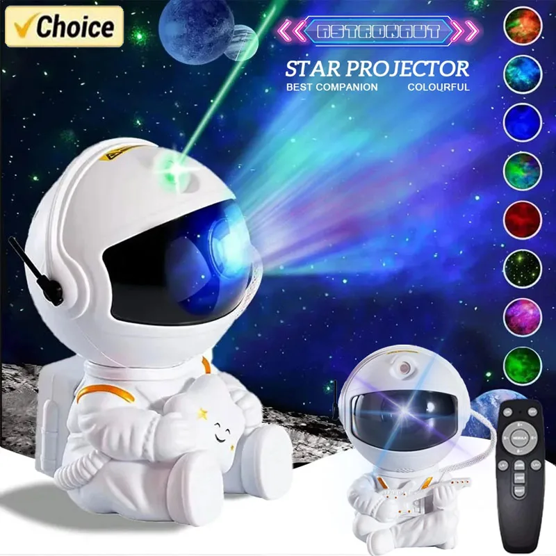 Proyector de astronauta de estrella de galaxia, luz LED de noche, lámpara de decoración de cielo estrellado, dormitorio, habitación, regalos decorativos para niños