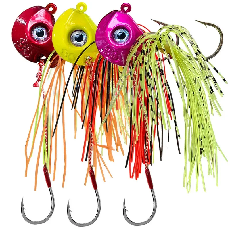 

3pcs Madai Jig Kabura Saltwater 40-100g Fishing Lure Vatalion Metal Jigging Head Crankbaits Wobblers Skirt Bass Trout Wire Baits