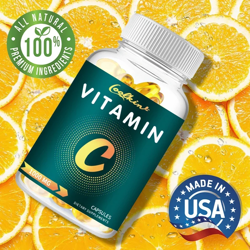 Vitamin C Capsules 1000 mg, Natural Supplement for Men and Women