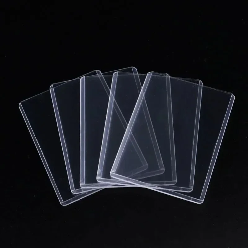 10/1Set Transparent Card Holder Protector Kpop Idol Photocard Waterproof Card Sleeves Acrylic Triangle Card Display Stands