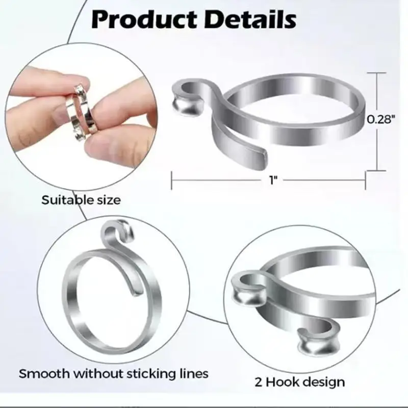 2 Stück verstellbare Strick- und Häkelringe, Fadenführungsringe für Finger, schnellerer Fadenhalter, Fingerhut, Häkelfingerhut, Fadenringe, Nähwerkzeuge – Detail 4