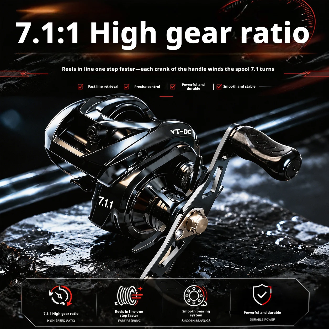 New DC Fishing Reel 7.2:1 6+1B - Baitcasting Reel 评论和价格