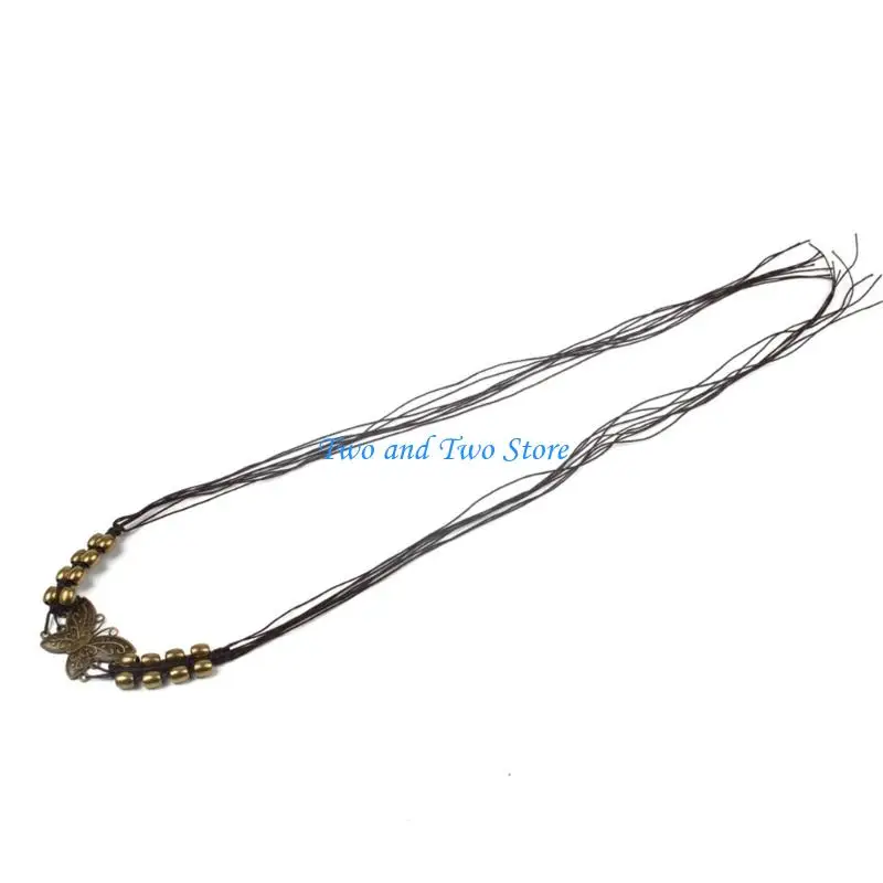 HX6F Butterfly Decors Hat Rope Decorative Hat Band Adjustable Strap For Caps Bags