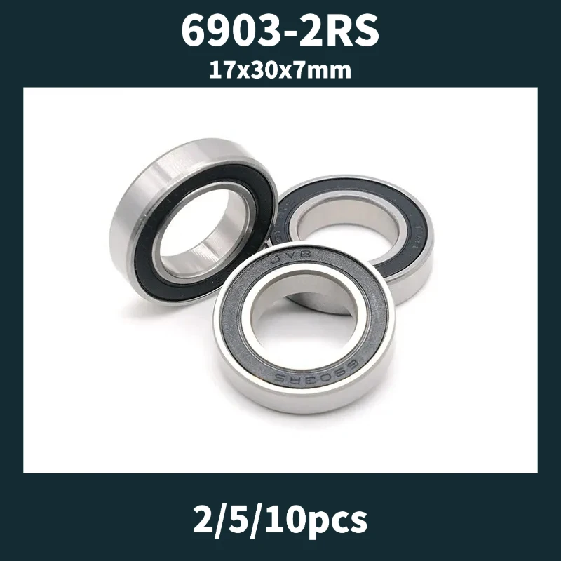 2/5/10 Pcs 6903-2RS Thin Wall Deep Groove Ball Bearings 17×30×7mm Double Rubber Sealed
