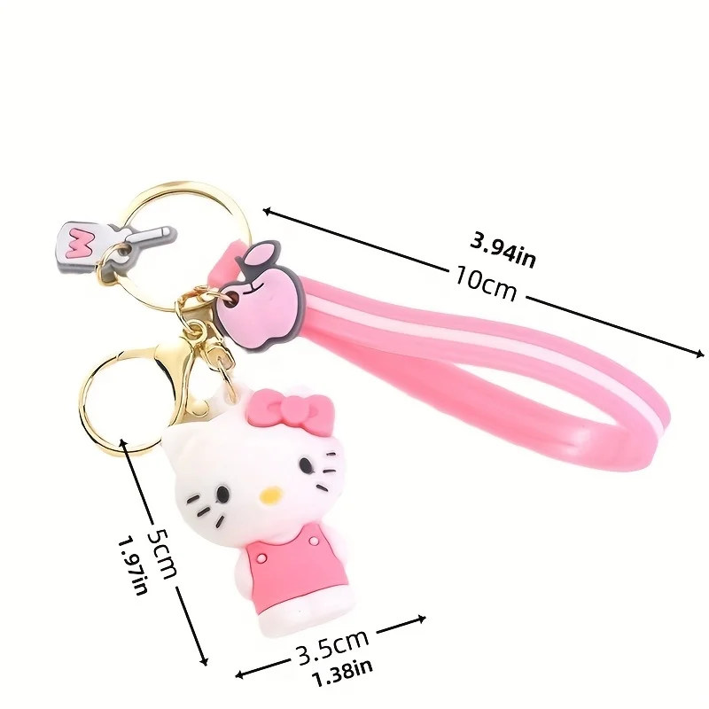 크리 에이 티브 컬러 귀여운 Sanrio 키 체인 만화 캐릭터 키 체인 헬로 키티 마이 멜로디 Kuromi 생일 선물 펜던트 배낭 Acce