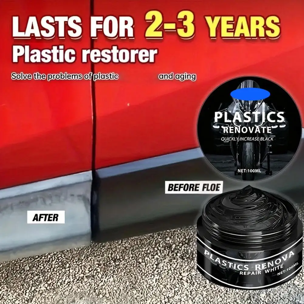 100ML Anti-UV Quick-Drying Rubber Repair Wax Universal Restorer Fade-Resistant Wax & Motorcycle Car Renovation Repair Trim Q0J7