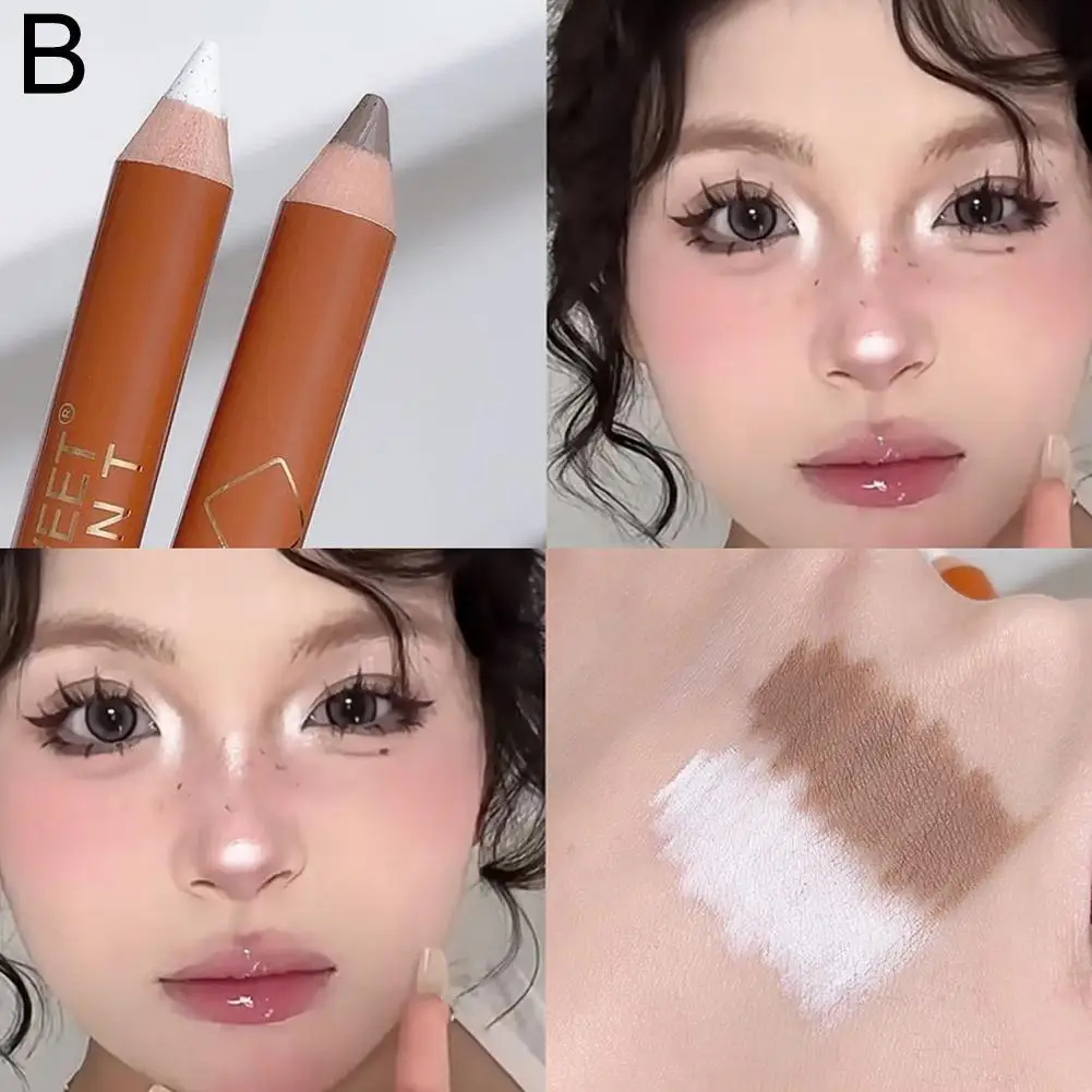 

Double-ended Highlighting Contouring Stick 2in1 Concealer Pencil Cement Grey Three-dimensional Nose Shadow Corrector Makeup Pen