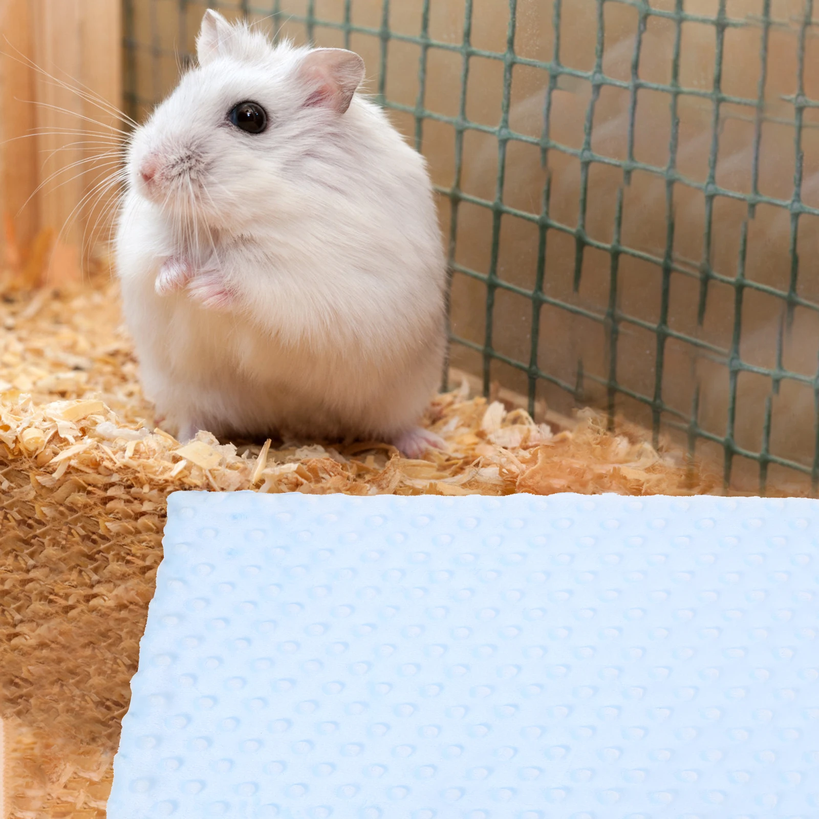 

Guinea Pig Warm Fleece Blue Large Syrian Hamster Blanket Pet Bath Towel Cage Liners Rabbit Mats Small Animal Bedding