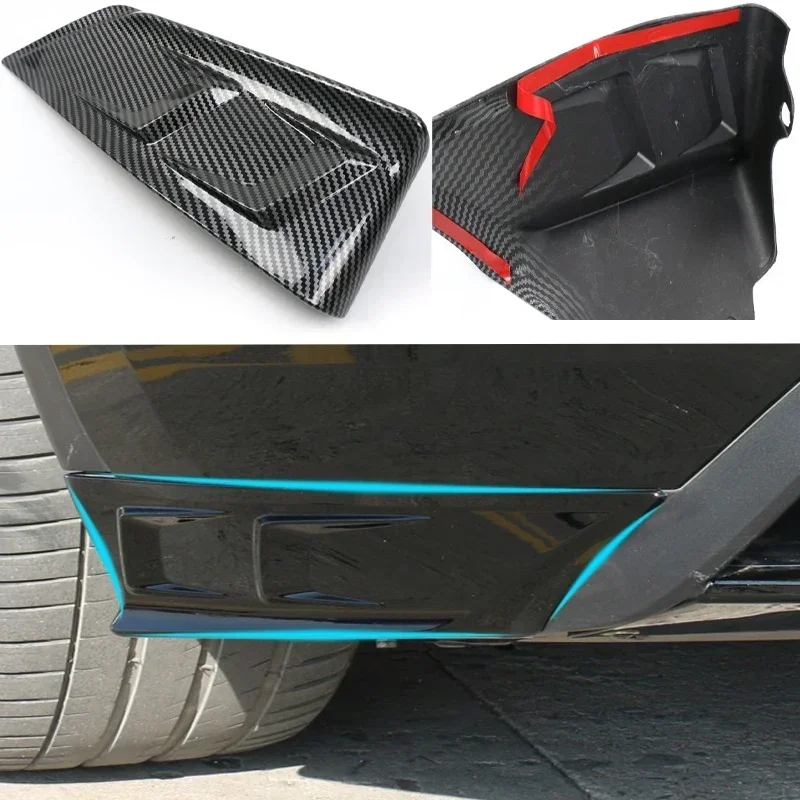 Protector de parachoques trasero para Tesla Model Y, alerón de esquina lateral Thunderbolt, Protector de arañazos, accesorios de reequipamiento