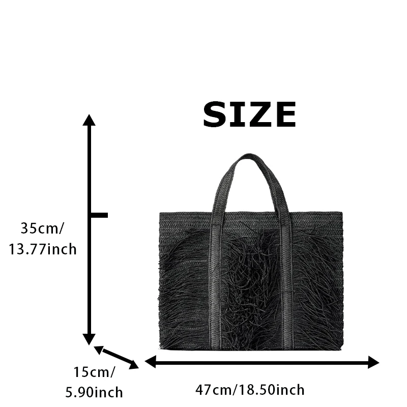 Imagem -06 - Tricô Handwork Praia Viagens Mulheres Tote Alta Capacidade Clássico Marca Bolsa Tassel Decorar Palha Ombro Shopping Bag