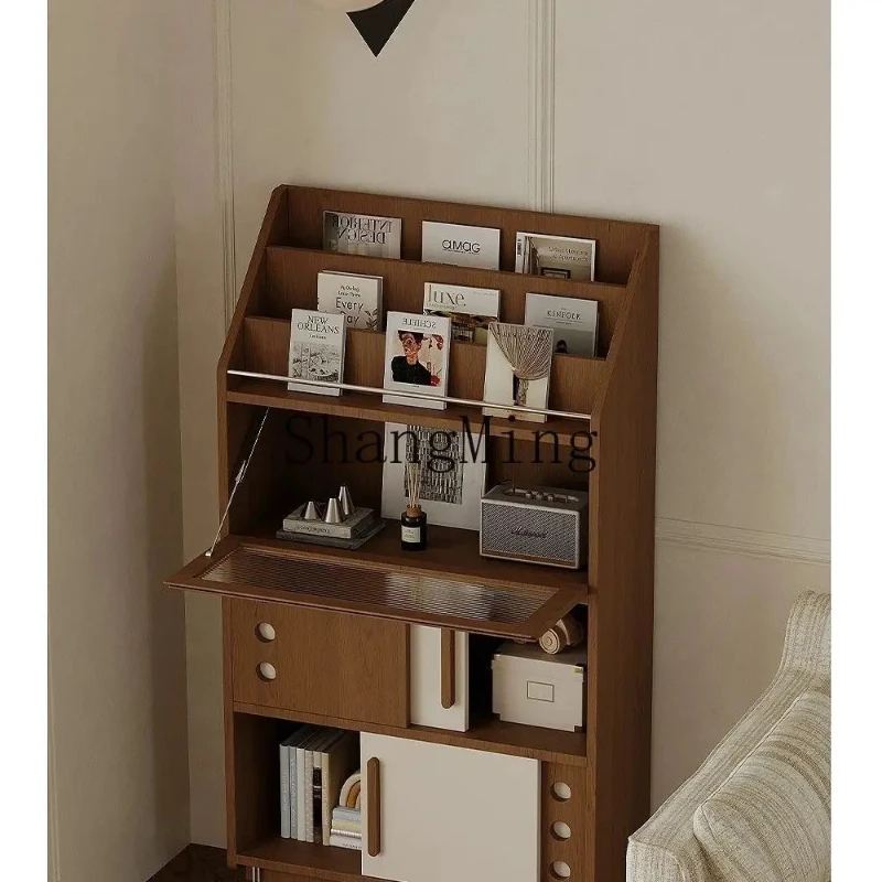 

SM retro cherry solid wood magazine cabinet household living room medieval living room storage locker