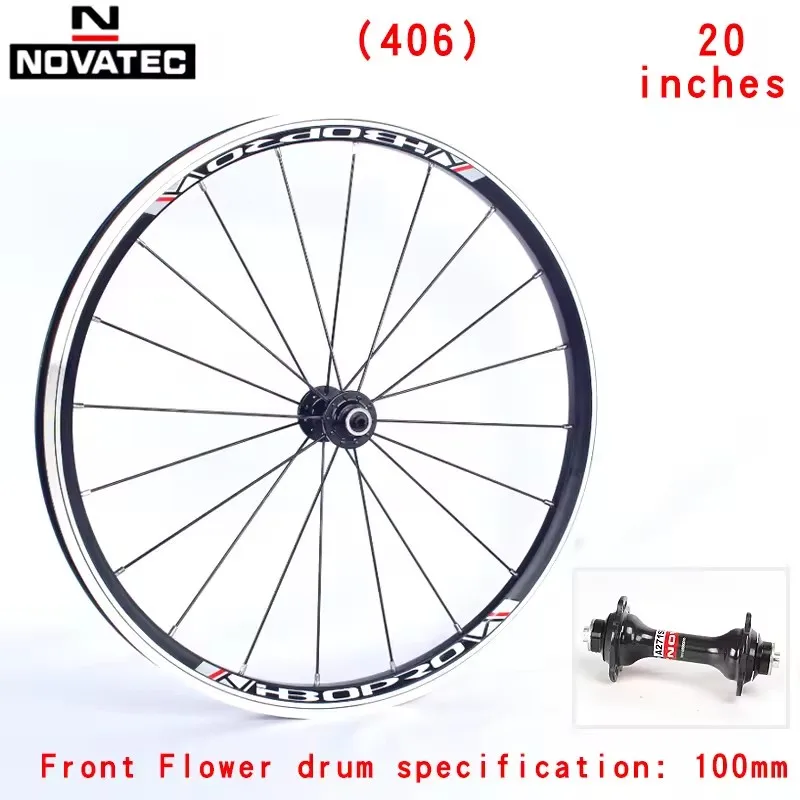 Novatec 20 Inch Vouwfiets Wielset Aluminium Velgen A271F372SB V Brake 4 lager 7-11Speed 20/24 H Fietswielen