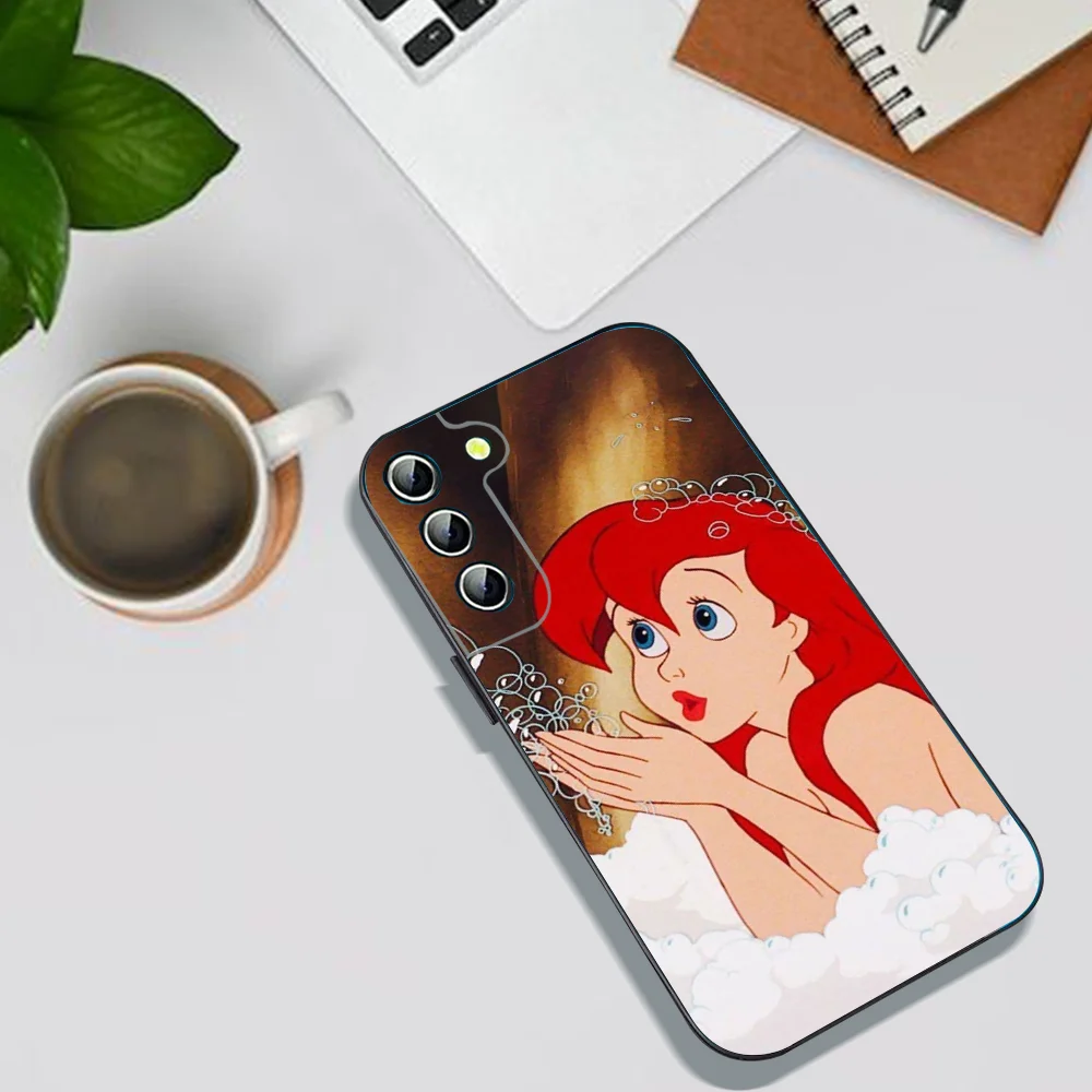 The L-Little M-Mermaid Phone Case For Samsung Galaxy A52 A12 A51 S21 Edge S22ULTRA S23 S20LITE Plus Ultra Black Cover