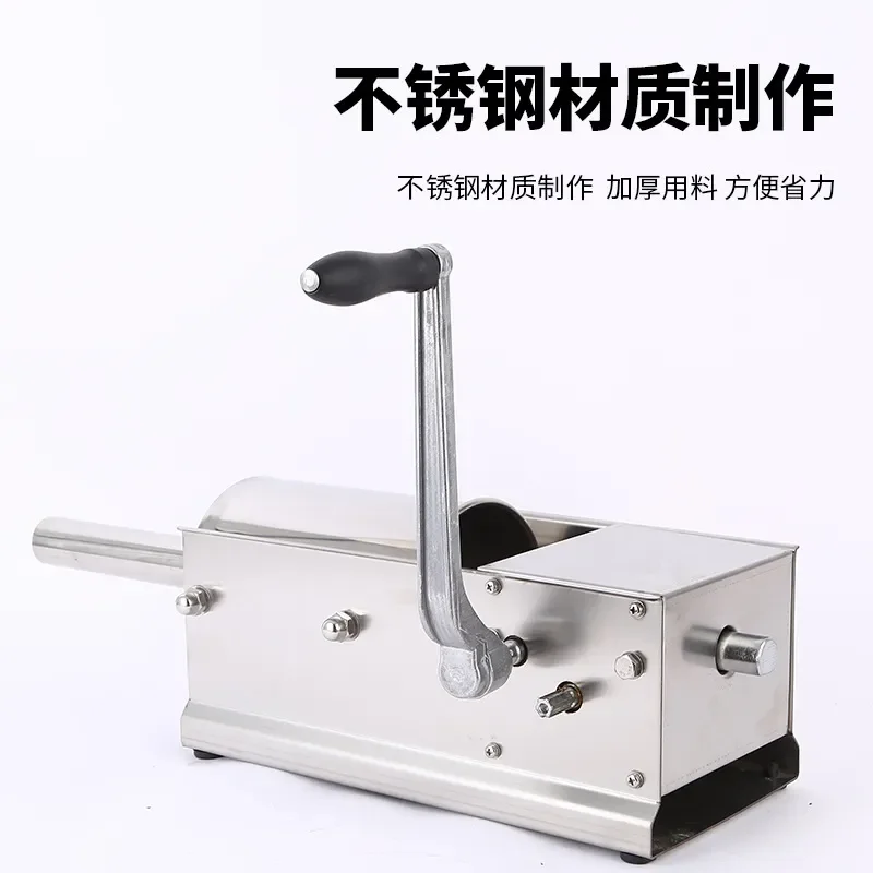 Stainless Steel Sausage Stuffer Manual Meat Filler Kitchen Tool for Homemade Salami Ham Processing Device Food Grade Plastic