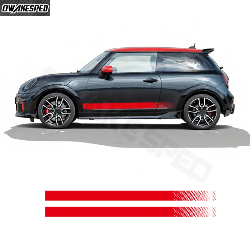 2 Pcs/Set Door Side Stripes Sticker Graphics Decal For MINI JCW F66 2025 John Cooper Works J01 SE 2024 F65 F67 2026 Accessories