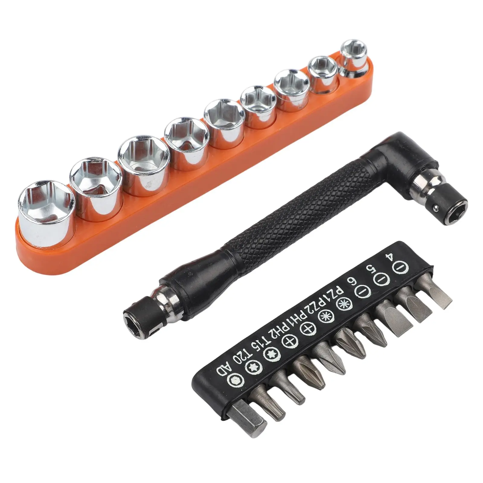 1 Set Right Angle  For Stubby  Wrench & Driver Handle Set For Tight Spaces L-shaped Screwdriver Double Headed Socket Wrench