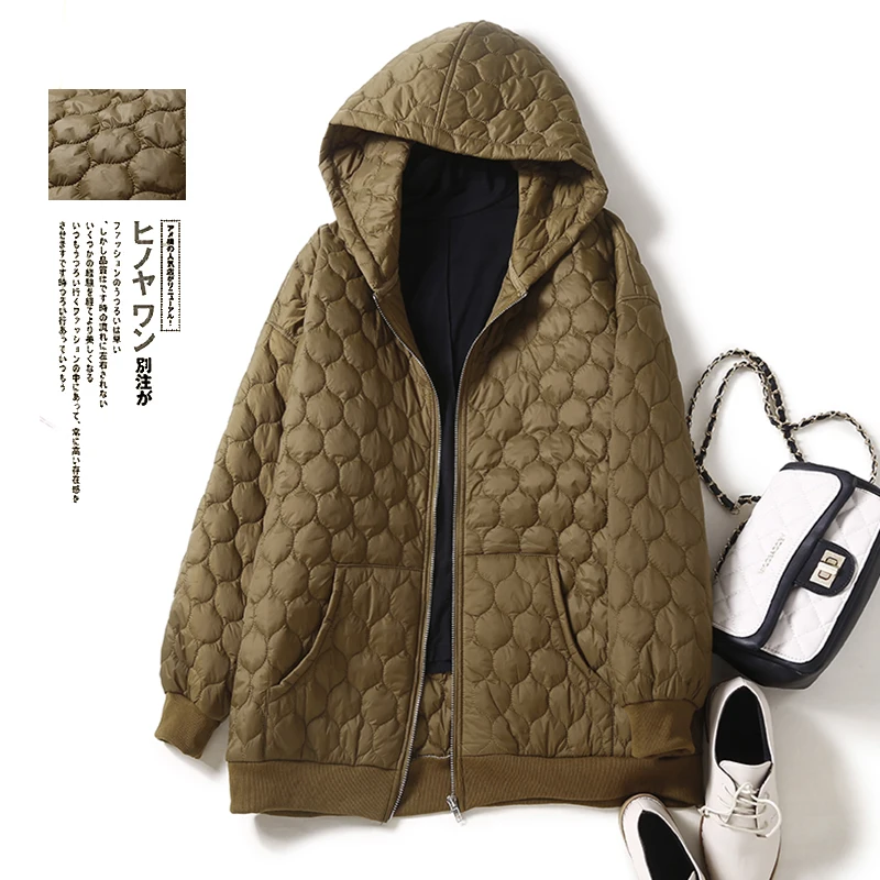 Dames donzen katoenen jaet winterjas met capuchon, hoge kwaliteit, comfortabele pasvorm, lange Sve ritssluiting, kleur