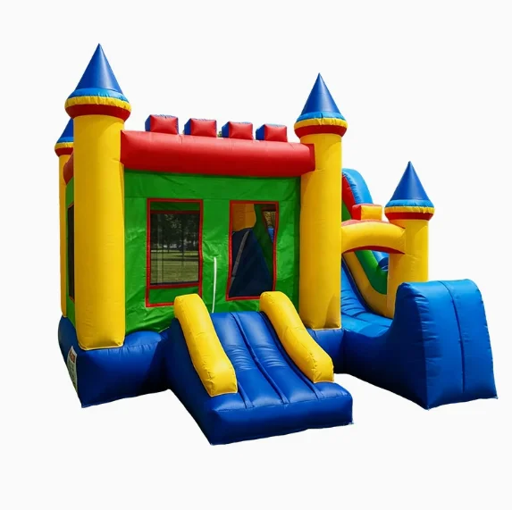 PVC Inflatable Outdoor Bounce House Combo Bouncy Castle with Double Slides and Jumpers Water Slide Jumping House