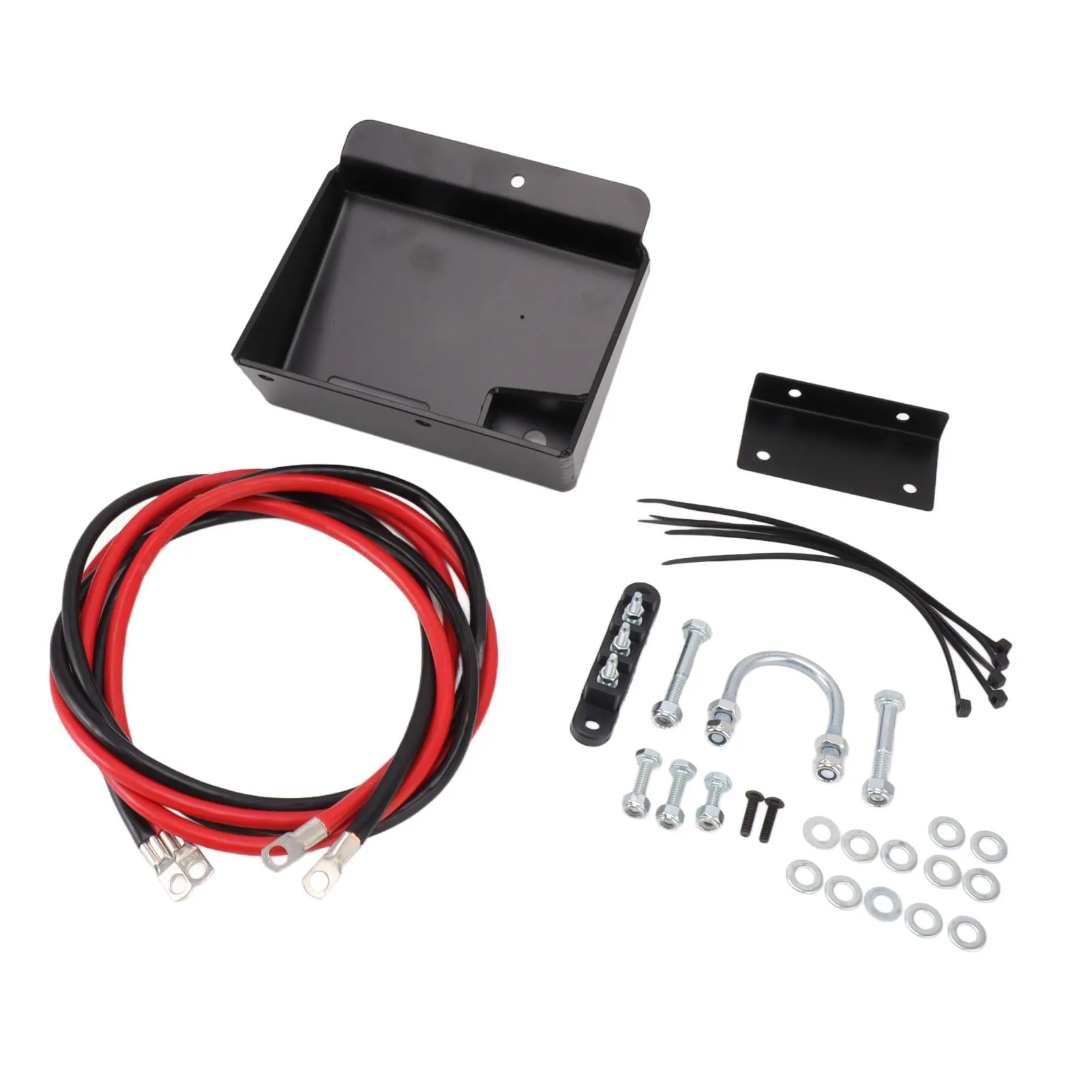 Battery Relocation Kit with Battery Box Wire Waterproof for Polaris Sportsman 450 570 2014-2020 OEM Replacement ABS Metal Protec