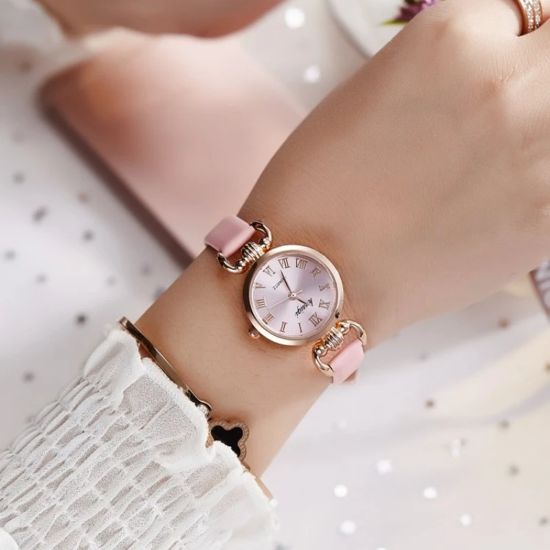2025 Quartz Watch Women PU Leather Thin Strap Wristwatch Ladies Watches Solid Color Fashion Women Gift Watch Relojes Para Mujer