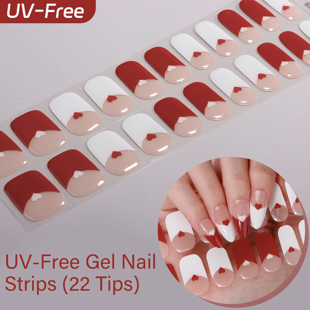 22 Tips UV-Free Gel Nail Strip - Full Cover Adhesive review and price