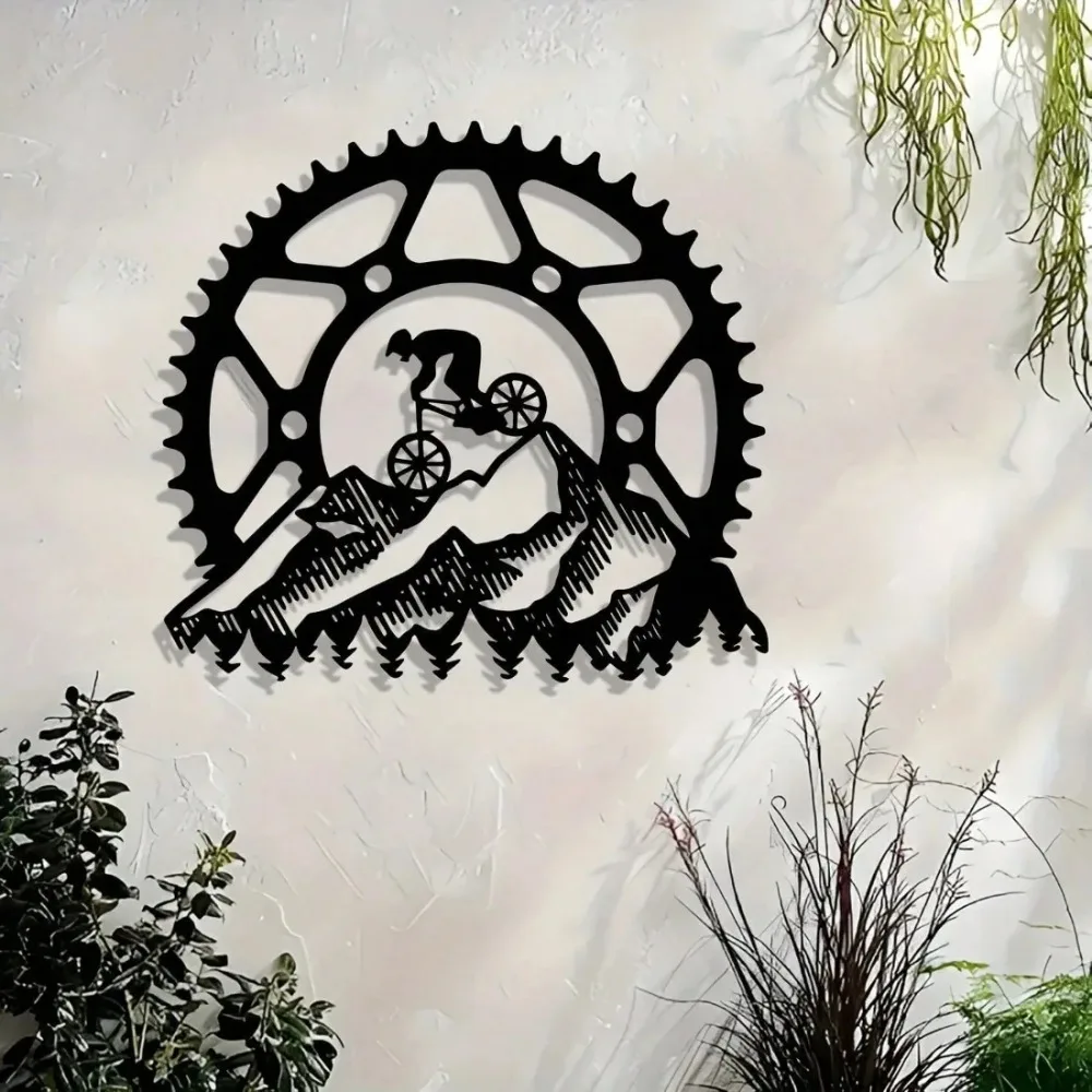 Art mural en métal vintage pour les amateurs de VTT, paysage, intérieur, extérieur, aventure, décoration de cyclisme